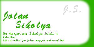 jolan sikolya business card